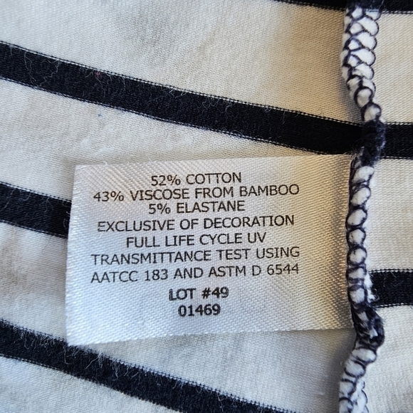 Coolibar SPF 50 Sun Protection Zip Striped  Pullover Top Size S - Picture 6 of 9